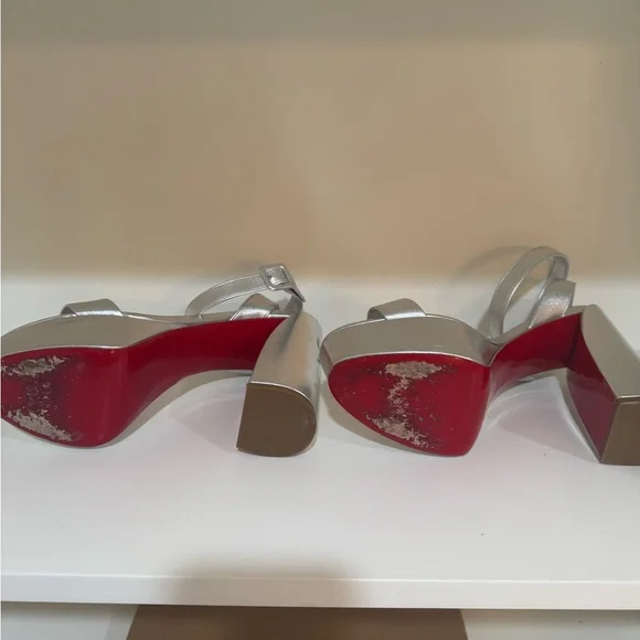 Louboutin Movida Sabina 130MM Silver Size 39.5 - Picture 8 of 12